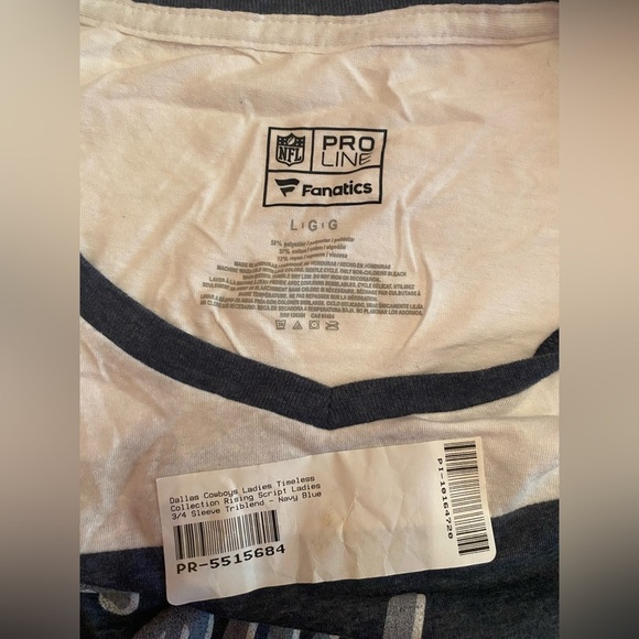 Fanatics 2018 NFL Dallas Cowboys Timeless Collection Rising Script 3/4 Sleeve - Picture 3 of 7